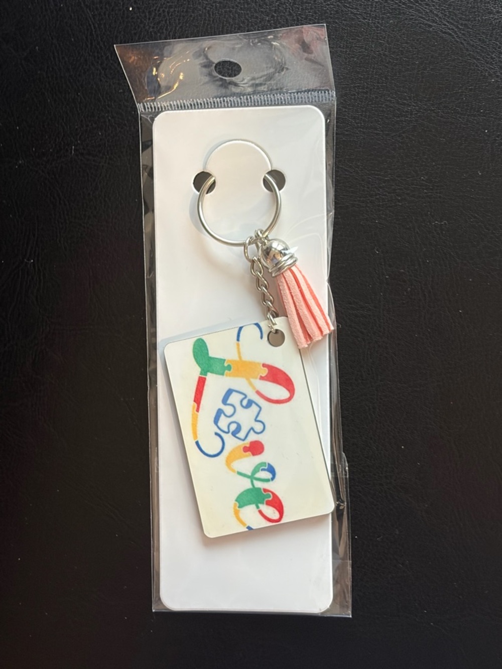 Autism Awareness Love Keychain Puzzle Design Tassel Gift - Picture 1 of 1